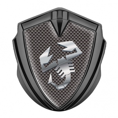 Fiat Abarth Emblem Badge Self Adhesive Graphite Grey Carbon Polished Logo