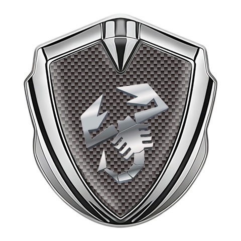 Fiat Abarth Emblem Badge Self Adhesive Silver Grey Carbon Polished Logo