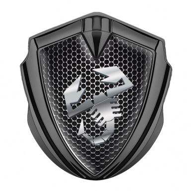 Fiat Abarth Fender Emblem Badge Graphite Steel Grate Metallic Logo Effect