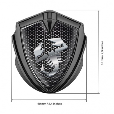 Fiat Abarth Fender Emblem Badge Graphite Steel Grate Metallic Logo Effect