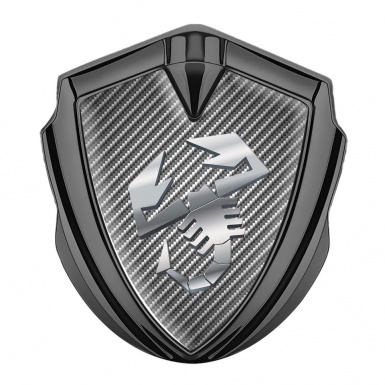 Fiat Abarth Emblem Trunk Badge Graphite Light Carbon Steel Logo Effect