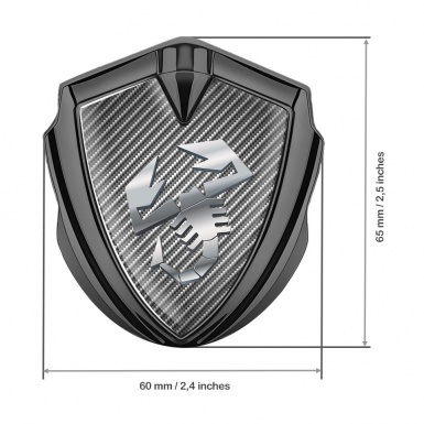 Fiat Abarth Emblem Trunk Badge Graphite Light Carbon Steel Logo Effect