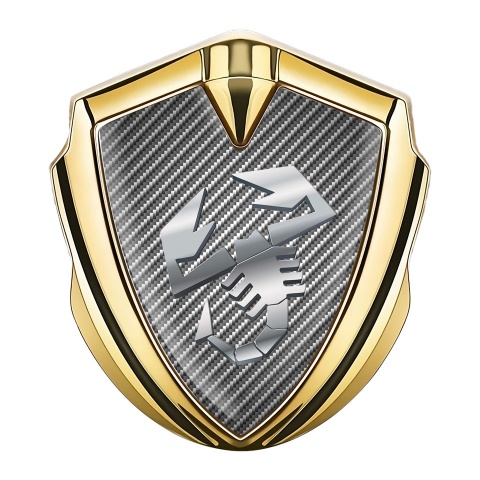 Fiat Abarth Emblem Self Adhesive Gold Light Carbon Steel Logo Effect