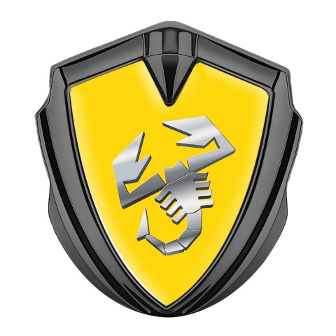 Fiat Abarth Emblem Self Adhesive Graphite Yellow Base Steel Logo Edition