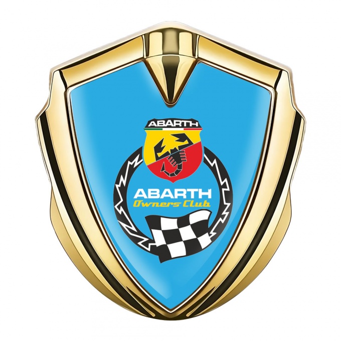 Fiat Abarth Emblem Ornament Gold Blue Base Owners Club Edition