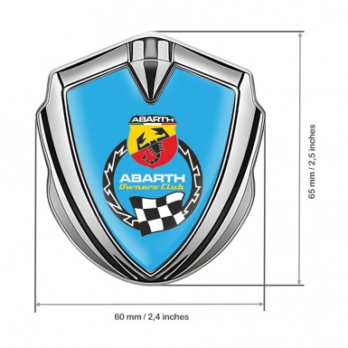 Fiat Abarth Emblem Ornament Silver Blue Base Owners Club Edition