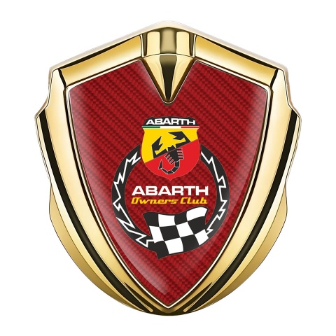 Fiat Abarth Bodyside Domed Emblem Gold Red Carbon Racing Logo Design