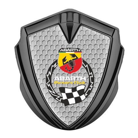 Fiat Abarth Emblem Car Badge Graphite Grey Hex Racing Flag Edition