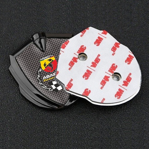 Fiat Abarth Bodyside Emblem Self Adhesive Graphite Grey Carbon Racing Flag