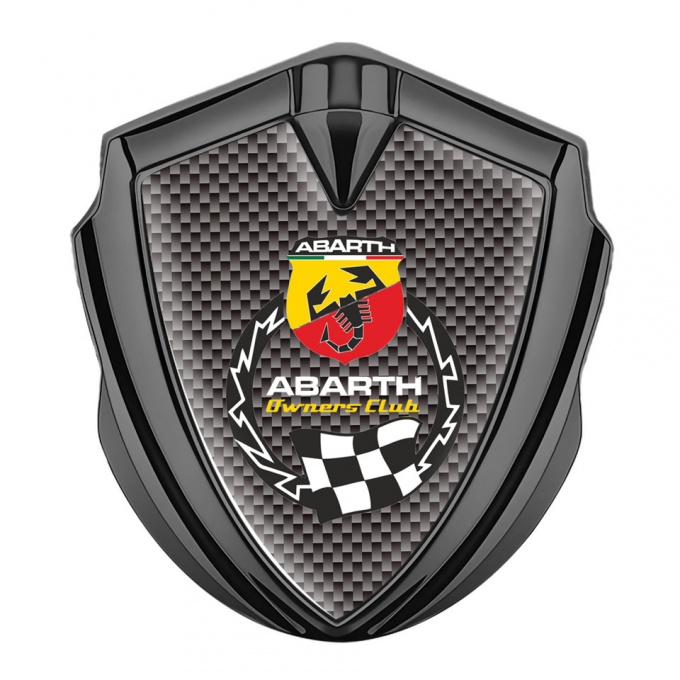 Fiat Abarth Bodyside Emblem Self Adhesive Graphite Grey Carbon Racing Flag