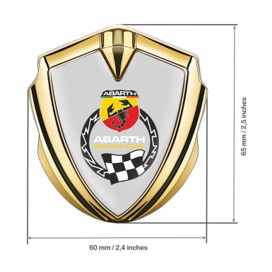 Fiat Abarth Metal Domed Emblem Gold Grey Base Owners Club Edition