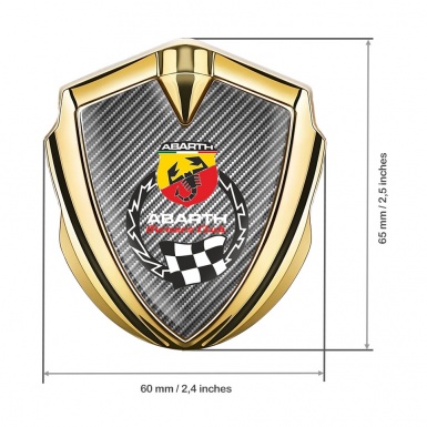 Fiat Abarth Emblem Fender Badge Gold Light Carbon Owners Club Logo