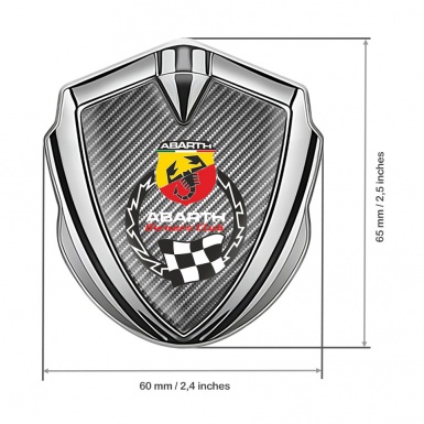 Fiat Abarth Emblem Fender Badge Silver Light Carbon Owners Club Logo