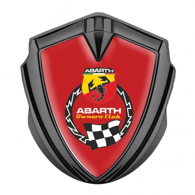 Fiat Abarth Fender Emblem Badge Graphite Red Owners Racing Club Edition