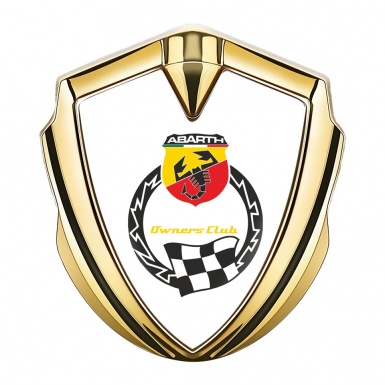 Fiat Abarth Emblem Trunk Badge Gold White Owners Racing Club Logo