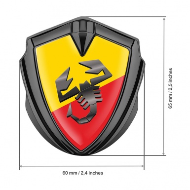 Fiat Abarth Emblem Self Adhesive Graphite Yellow Red Base Scorpion Logo