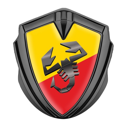 Fiat Abarth Emblem Self Adhesive Graphite Yellow Red Base Scorpion Logo