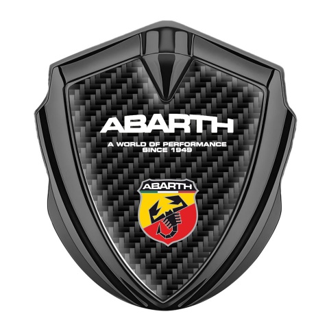 Fiat Abarth Emblem Badge Graphite Black Carbon Multicolor Scorpion Logo