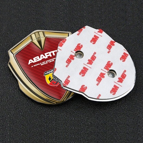 Fiat Abarth Bodyside Domed Emblem Gold Red Carbon Sport Logo