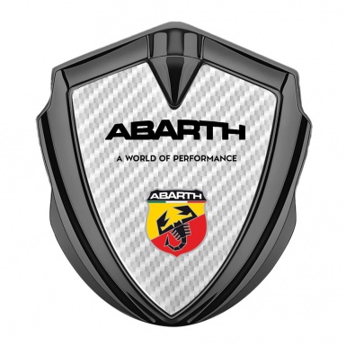 Fiat Abarth Emblem Car Badge Graphite White Carbon Scorpion Logo