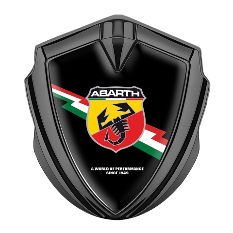 Fiat Abarth Badge Self Adhesive Graphite Black Fill Lightning Edition