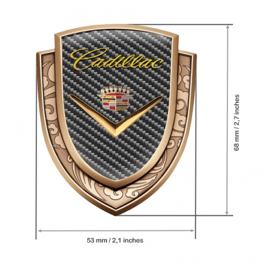 Cadillac Metal Emblem Self Adhesive Gold Dark Carbon Shiny Logo Edition