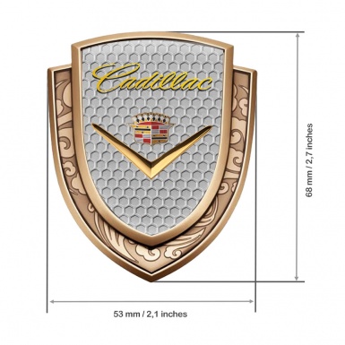 Cadillac Emblem Trunk Badge Gold Honeycomb Shiny Logo Variant