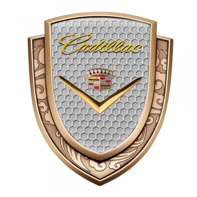 Cadillac Emblem Trunk Badge Gold Honeycomb Shiny Logo Variant