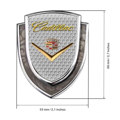 Cadillac Emblem Trunk Badge Silver Honeycomb Shiny Logo Variant