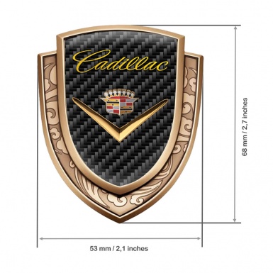 Cadillac Domed Emblem Gold Black Carbon Gleaming Logo Design