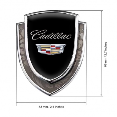 Cadillac Bodyside Domed Emblem Silver Black Base Chrome Coat Of Arms