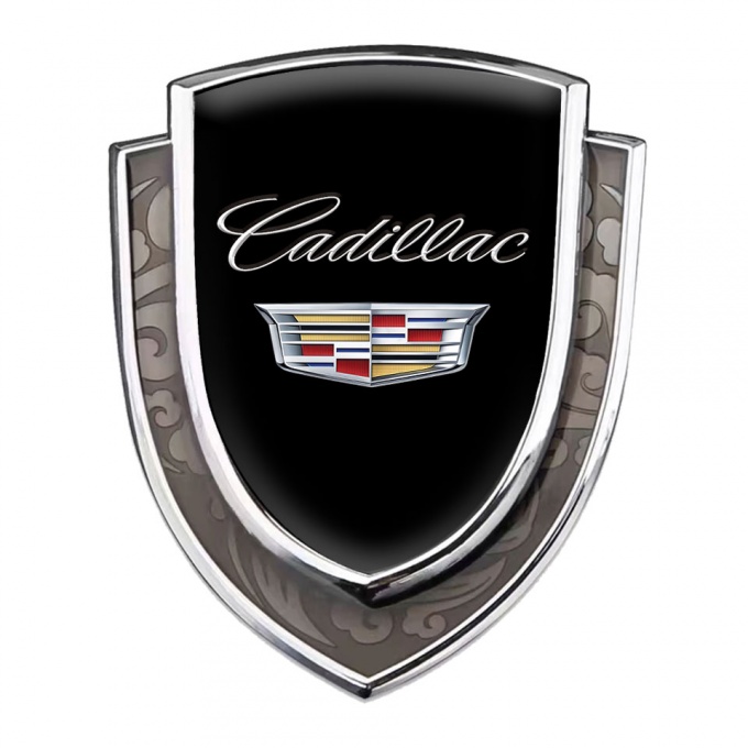 Cadillac Bodyside Domed Emblem Silver Black Base Chrome Coat Of Arms