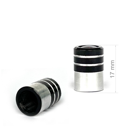 Cadillac Valve Caps 4 pcs Black Silicone Sticker with Multicolour Logo