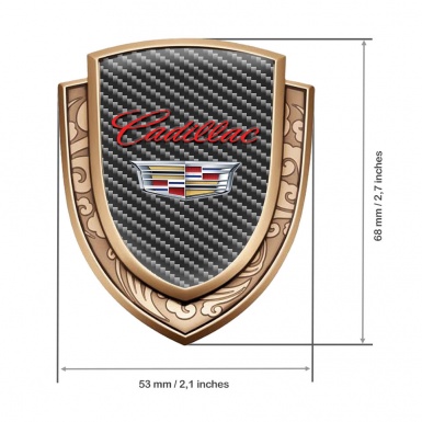 Cadillac Metal Emblem Self Adhesive Gold Dark Carbon Red Classic Logo