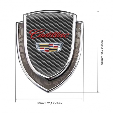 Cadillac Metal Emblem Self Adhesive Silver Dark Carbon Red Classic Logo