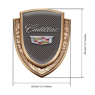 Cadillac Fender Emblem Badge Gold Grey Carbon Red Classic Crest Edition