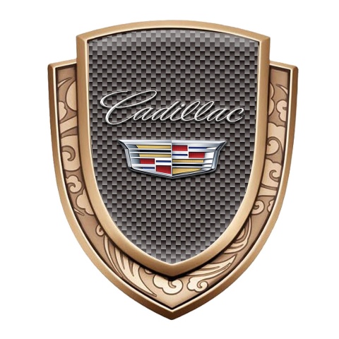 Cadillac Fender Emblem Badge Gold Grey Carbon Red Classic Crest Edition