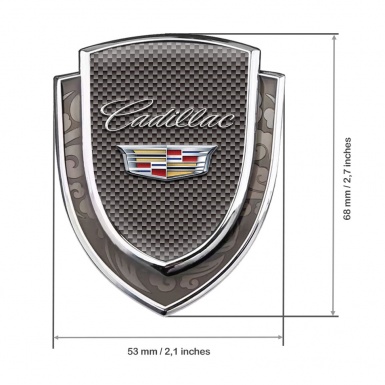 Cadillac Fender Emblem Badge Silver Grey Carbon Red Classic Crest Edition