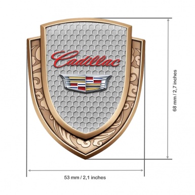 Cadillac Emblem Trunk Badge Gold Honeycomb Red Classic Crest Variant