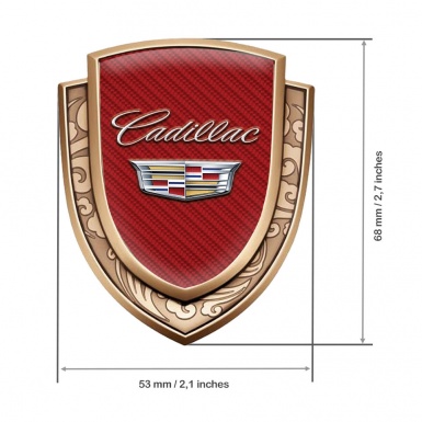 Cadillac Emblem Badge Gold Red Carbon Classic Chrome Coat Of Arms