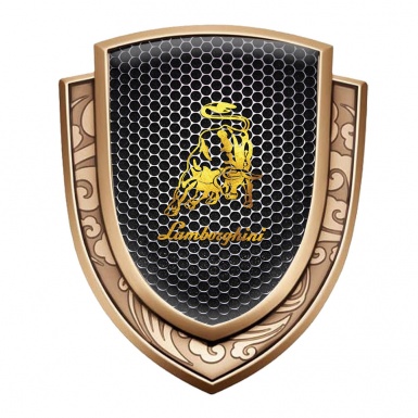 Lamborghini Emblem Self Adhesive Gold Dark Mesh Glimmering Bull Edition