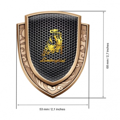 Lamborghini Emblem Self Adhesive Gold Dark Mesh Glimmering Bull Edition