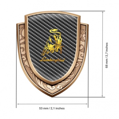 Lamborghini Domed Emblem Gold Black Carbon Polished Bull Logo Edition