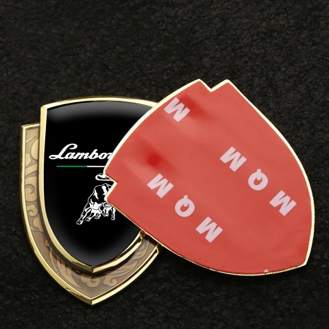 Lamborghini Bodyside Domed Emblem Gold Black White Logo Italian Flag