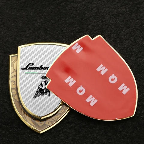 Lamborghini Emblem Trunk Badge Gold White Carbon Black Logo Italian Flag