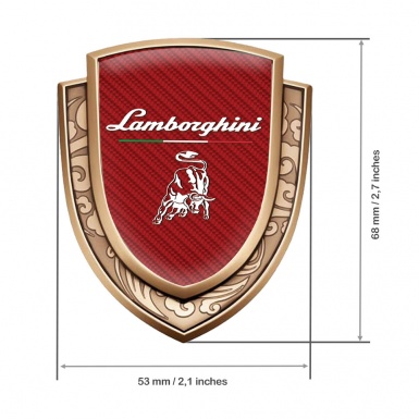 Lamborghini Emblem Ornament Gold Red Carbon White Logo Italian Edition