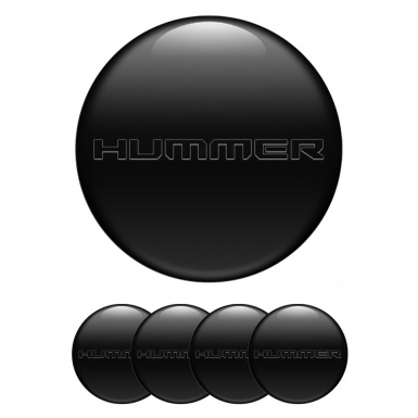 Hummer Stickers for Wheels Center Caps Black Base Transparent Logo Edition