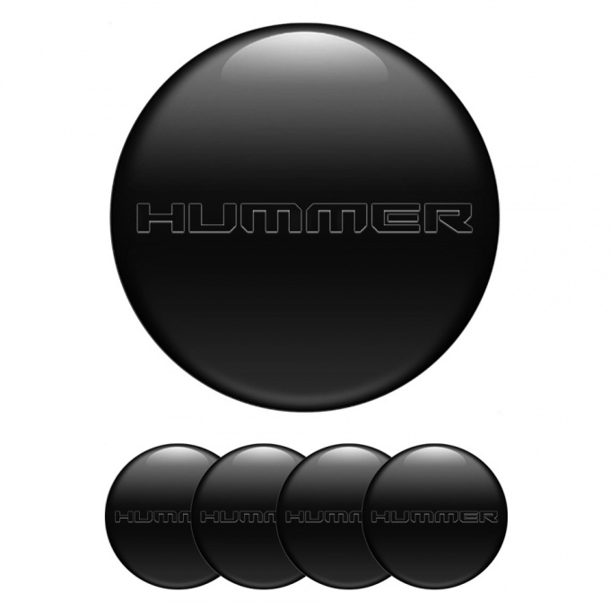 Hummer Stickers for Wheels Center Caps Black Base Transparent Logo Edition