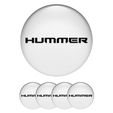 Hummer Emblem for Wheel Center Caps White Base Black Logo Edition