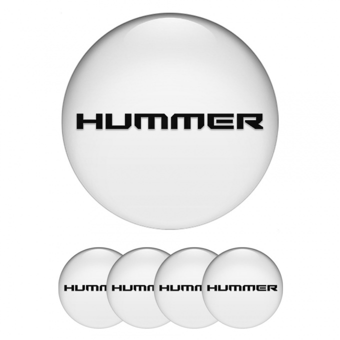 Hummer Emblem for Wheel Center Caps White Base Black Logo Edition